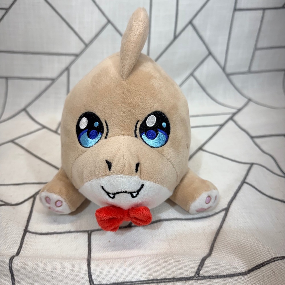 Makeship Mango Land Shark Plush 6in Tan Red Bow Tie Limited Edition Collectible